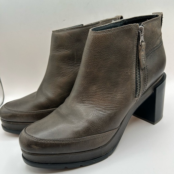 Sorel women's 11 Blake waterproof leather booties quarry platform normcore boho - Picture 3 of 11